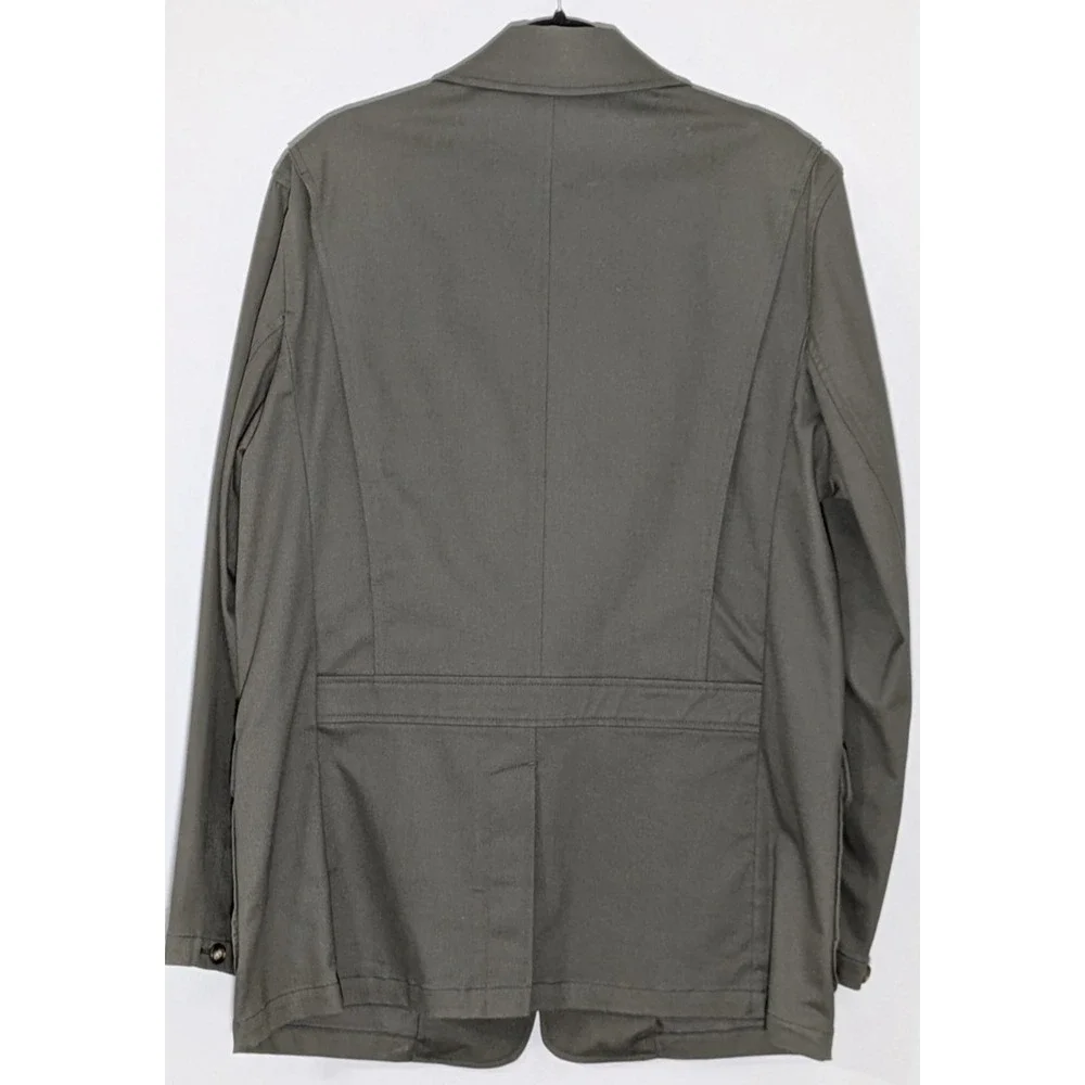 L.L.Bean Cotton Canvas Field Jacket Blazer Olive Green 44R Rugged Outdoor